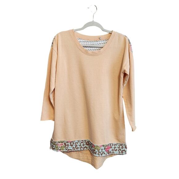 Free People Size Small  Peach Pullover Casual Sweatshirt - Picture 1 of 11